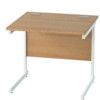 800mm x 600mm Rectangular Shallow Cantilever Desk White/Light Oak thumbnail-0