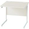 800mm x 600mm Rectangular Shallow Cantilever Desk White/White thumbnail-0