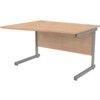 1200mm Wave Left Hand Cantilever Desk Grey/Beech thumbnail-0