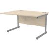 1200mm Wave Left Hand Cantilever Desk Grey/Maple thumbnail-0