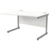 1200mm Wave Left Hand Cantilever Desk Grey/White thumbnail-0