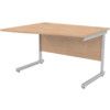 1200mm Wave Left Hand Cantilever Desk Silver/Beech thumbnail-0