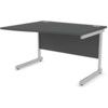 1200mm Wave Left Hand Cantilever Desk Silver/Black thumbnail-0