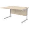 1200mm Wave Left Hand Cantilever Desk Silver/Maple thumbnail-0