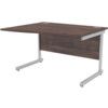 1200mm Wave Left Hand Cantilever Desk Silver/Walnut thumbnail-0