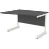 1200mm Left Hand Wave Cantilever Desk White/Black thumbnail-0