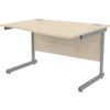 1200mm Wave Right Hand Cantilever Desk Grey/Maple thumbnail-0