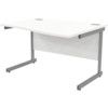 1200mm Wave Right Hand Cantilever Desk Grey/White thumbnail-0