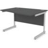 1200mm Wave Right Hand Cantilever Desk Silver/Black thumbnail-0