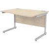 1200mm Wave Right Hand Cantilever Desk Silver/Maple thumbnail-0