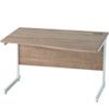 1200mm Right Hand Wave Cantilever Desk White/Birch thumbnail-0