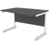 1200mm Right Hand Wave Cantilever Desk White/Black thumbnail-0