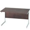 1200mm Right Hand Wave Cantilever Desk White/Walnut thumbnail-0