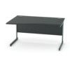 1400mm Wave Left Hand Cantilever Desk Grey/Black thumbnail-0