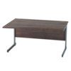 1400mm Wave Left Hand Cantilever Desk Grey/Walnut thumbnail-0