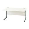 1400mm Wave Left Hand Cantilever Desk Grey/White thumbnail-0