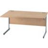 1400mm Wave Left Hand Cantilever Desk Silver/Beech thumbnail-0