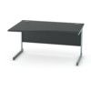 1400mm Wave Left Hand Cantilever Desk Silver/Black thumbnail-0