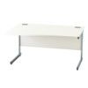 1400mm Wave Left Hand Cantilever Desk Silver/White thumbnail-0