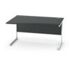 1400mm Left Hand Wave Cantilever Desk White/Black thumbnail-0