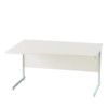 1400mm Left Hand Wave Cantilever Desk White/White thumbnail-0