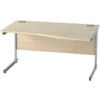 1400mm Wave Right Hand Cantilever Desk Silver/Maple thumbnail-0