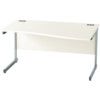 1400mm Wave Right Hand Cantilever Desk Silver/White thumbnail-0