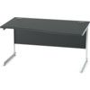 1400mm Right Hand Wave Cantilever Desk White/Black thumbnail-0