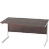 1400mm Right Hand Wave Cantilever Desk White/Walnut thumbnail-0