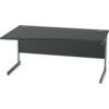 1600mm Wave Left Hand Cantilever Desk Grey/Black thumbnail-0