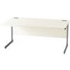 1600mm Wave Left Hand Cantilever Desk Grey/White thumbnail-0