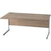 1600mm Wave Left Hand Cantilever Desk Silver/Birch thumbnail-0