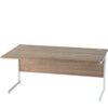 1600mm Left Hand Wave Cantilever Desk White/Birch thumbnail-0