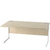 1600mm Left Hand Wave Cantilever Desk White/Maple thumbnail-0