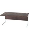 1600mm Left Hand Wave Cantilever Desk White/Walnut thumbnail-0