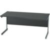 1600mm Wave Right Hand Cantilever Desk Grey/Black thumbnail-0