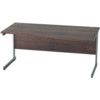 1600mm Wave Right Hand Cantilever Desk Grey/Walnut thumbnail-0