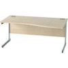 1600mm Wave Right Hand Cantilever Desk Silver/Maple thumbnail-0