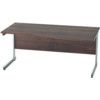 1600mm Wave Right Hand Cantilever Desk Silver/Walnut thumbnail-0