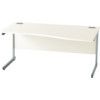 1600mm Wave Right Hand Cantilever Desk Silver/White thumbnail-0