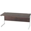 1600mm Right Hand Wave Cantilever Desk White/Walnut thumbnail-0