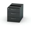 Satellite Fixed Pedestal 585mm Three Drawer Black thumbnail-0