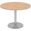 Round Table 1000mm Column Silver/Beech thumbnail-0