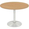 Round Table 1000mm Column White/Light Oak thumbnail-0