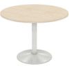 Round Table 1000mm Column White/Maple thumbnail-0