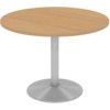 Round Table 1200mm Column Silver/Light Oak thumbnail-0