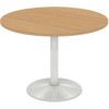 Round Table 1200mm Column White/Light Oak thumbnail-0