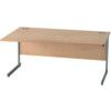 SATELLITE 1400mm LH SINGLE CANT WAVE DESK BEECH thumbnail-0