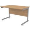 SATELLITE 1200mm SGL CANT STANDARD DESK LIGHT OAK thumbnail-0