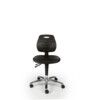 L-TECH PU LOW CHAIR ON CASTORS - BLACK thumbnail-0